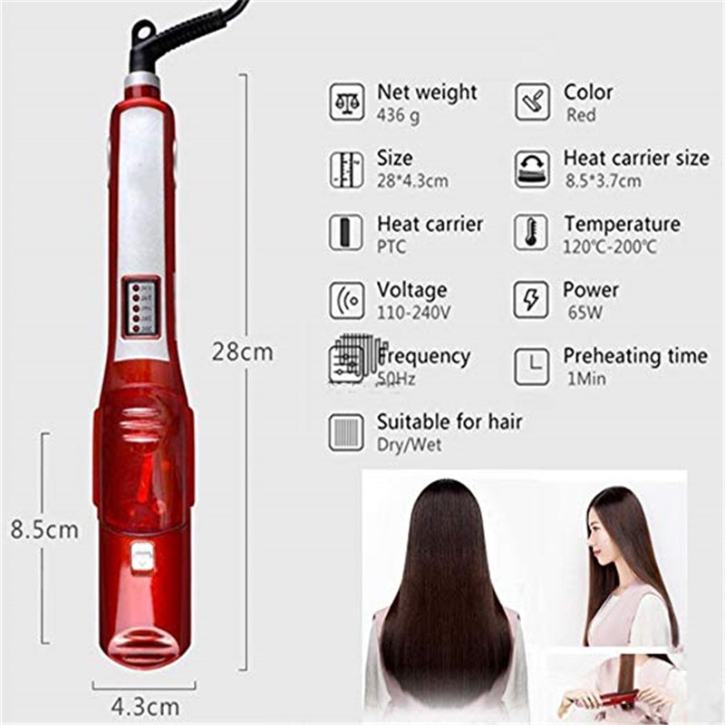 Stoom Stijltang Elektrische Stijltang Steampod Keramische Straightner Haar Styling Tools Rechttrekken Plaat Wafer Temperatuur