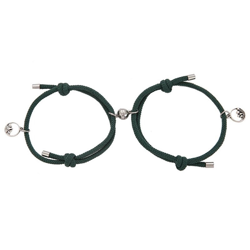Couple Bracelets Magnet Attract bangle bracelet Women Men Rope Weaving Attract Adjustable Alloy Eachother Couple Bracelet: DGR