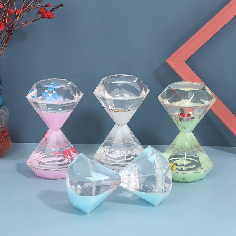 De Diamantes reloj de arena temporizador de descompresión fuga de aceite de cristal gota de aceite acrílico artesanía