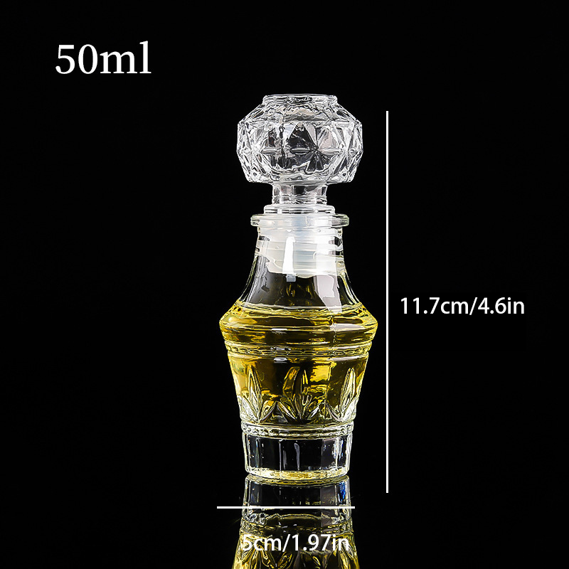 1 buc 50ml sticle mici transparente goale de whisky, vin, sticle mini de alcool din sticlă cu capac cu filet, decantor de whisky: Roz