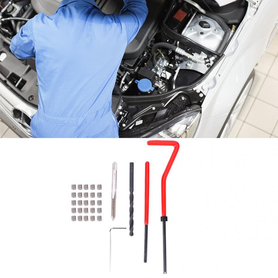 30Pcs Stainless steel thread repair insert Thread Repair Kit Stainless Steel Twisted Drill Tap Wrench Threaded Insert Tool