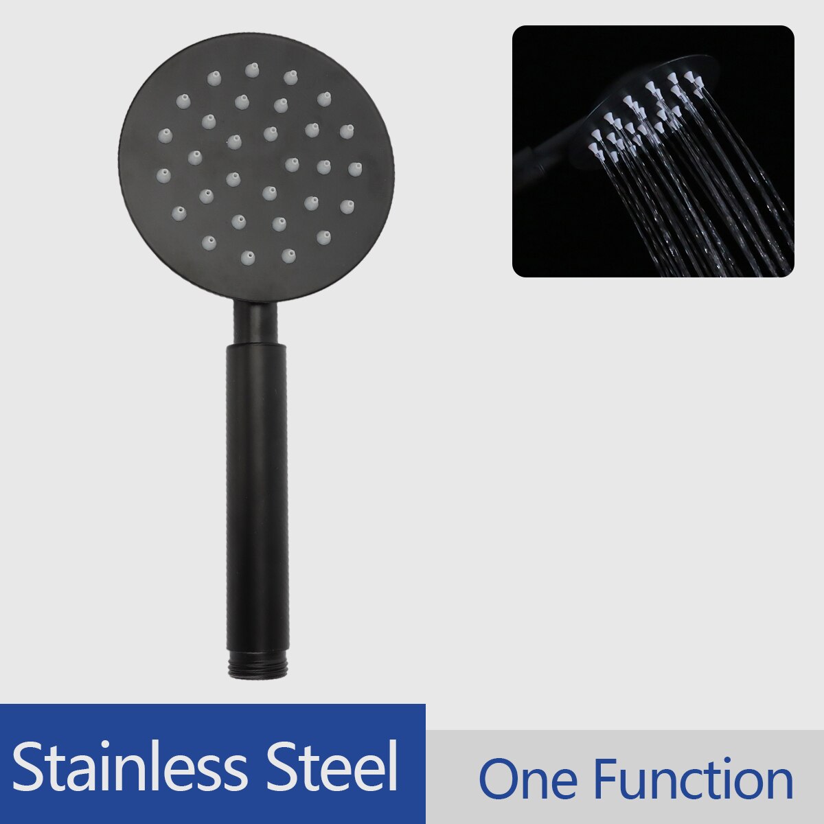 Hand-held Shower Head Water Saving Black Bathroom Rainfall Shower Nozzle Aerator High Pressure handheld Shower Head: shower head J
