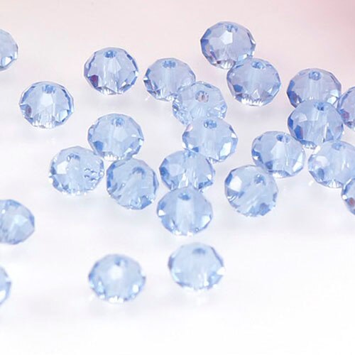 6mm diameter 1 streng ca. 96-100 stk gennemsigtig farve krystal rhinestones perler stof krave kjole syning beklædningsmaterialer: Lyseblå