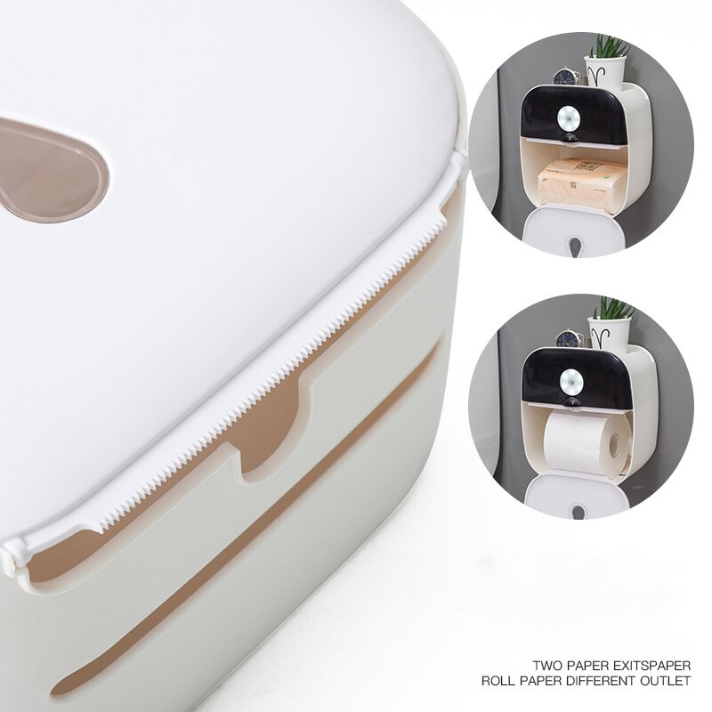 Wall Mounted Waterproof Tissue Holder Box With Human Intelligent Sensor Lamp Bathroom Paper Towel Holder For Phone Storage Box