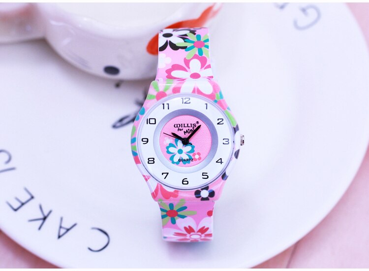 WILLIS Mooie Bloemen Voor Mini Horloges Vrouwen Jurk Horloges Waterbestendig Kinderen Horloge Kids