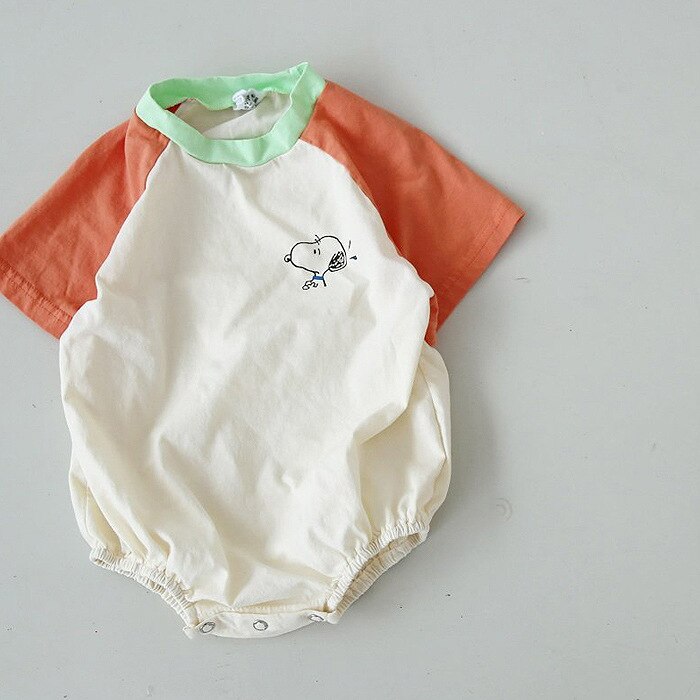Zomer Baby Body Korte Mouw Casual Baby Kleding Cartoon Print Baby Jongens Jumpsuits Baby Meisje Kleding: 7576orange / 24M