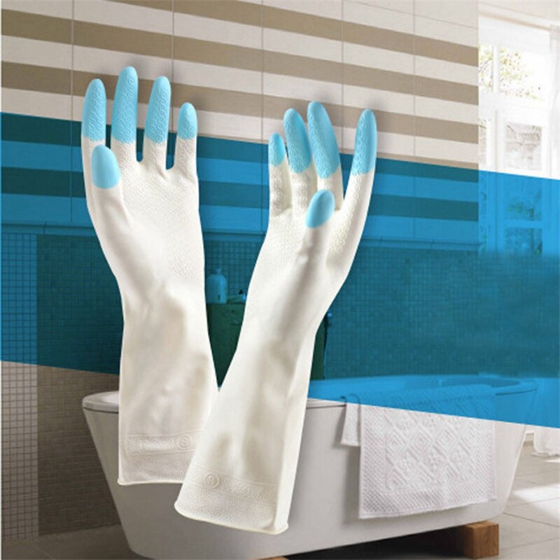 Guantes de látex de manga larga para cocina, manoplas para lavar platos, limpieza del hogar