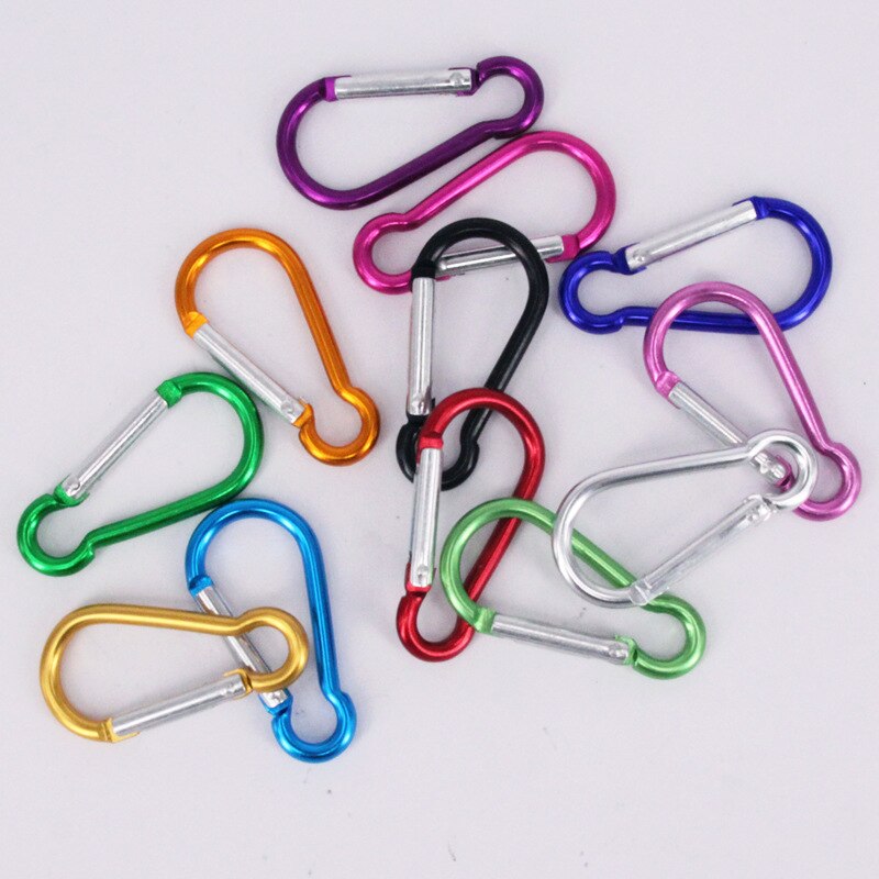 20Pcs Aluminium Karabijnhaak Sleutelhanger Clip Outdoor Camping Sleutelhanger Karabijnhaak Water Fles Gesp Reizen Klimmen Accessoires