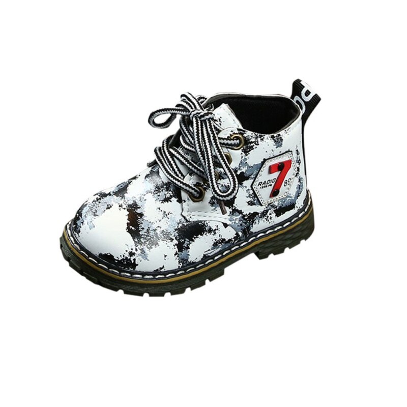 Warm Winter Baby Camo Snow Boots shoes PU Little Boys Girls Non-slip Soft Bottom Outdoor Boots Toddler Boys Martin Shoes: W / 22