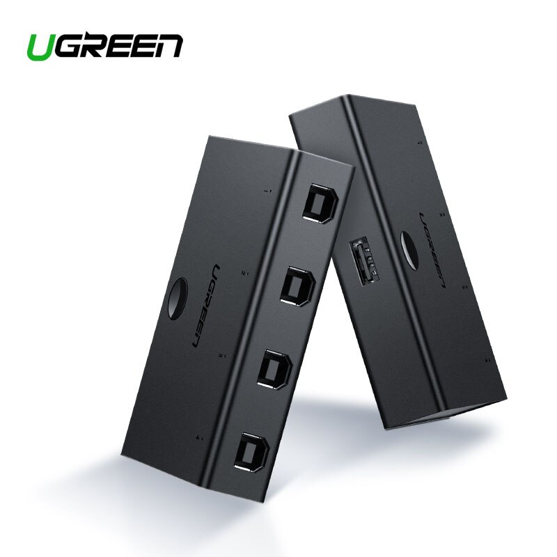 Ugreen KVM Switch USB Sharing Switcher 4/2 PCs Share 1 Device 4/2 Port KVM Selector for Keyboard Printer Monitor USB Switch