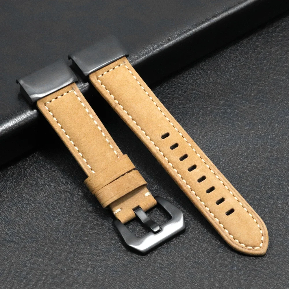 22mm 26mm læderurrem til garmin 7x/6x pro /6x/5x/5x plus 3hr correas armbånd til garmin venu 2 forerunner 945 rem: Hvid sort / 14mm