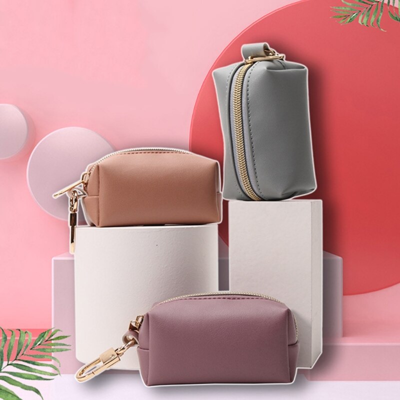 Travel Outdoor Protable Dog Poop Bag Dispenser PU Leather Pouch Pet Puppy Cat Pick Up Poop Bag Holder Garbage Waste Bags Organiz