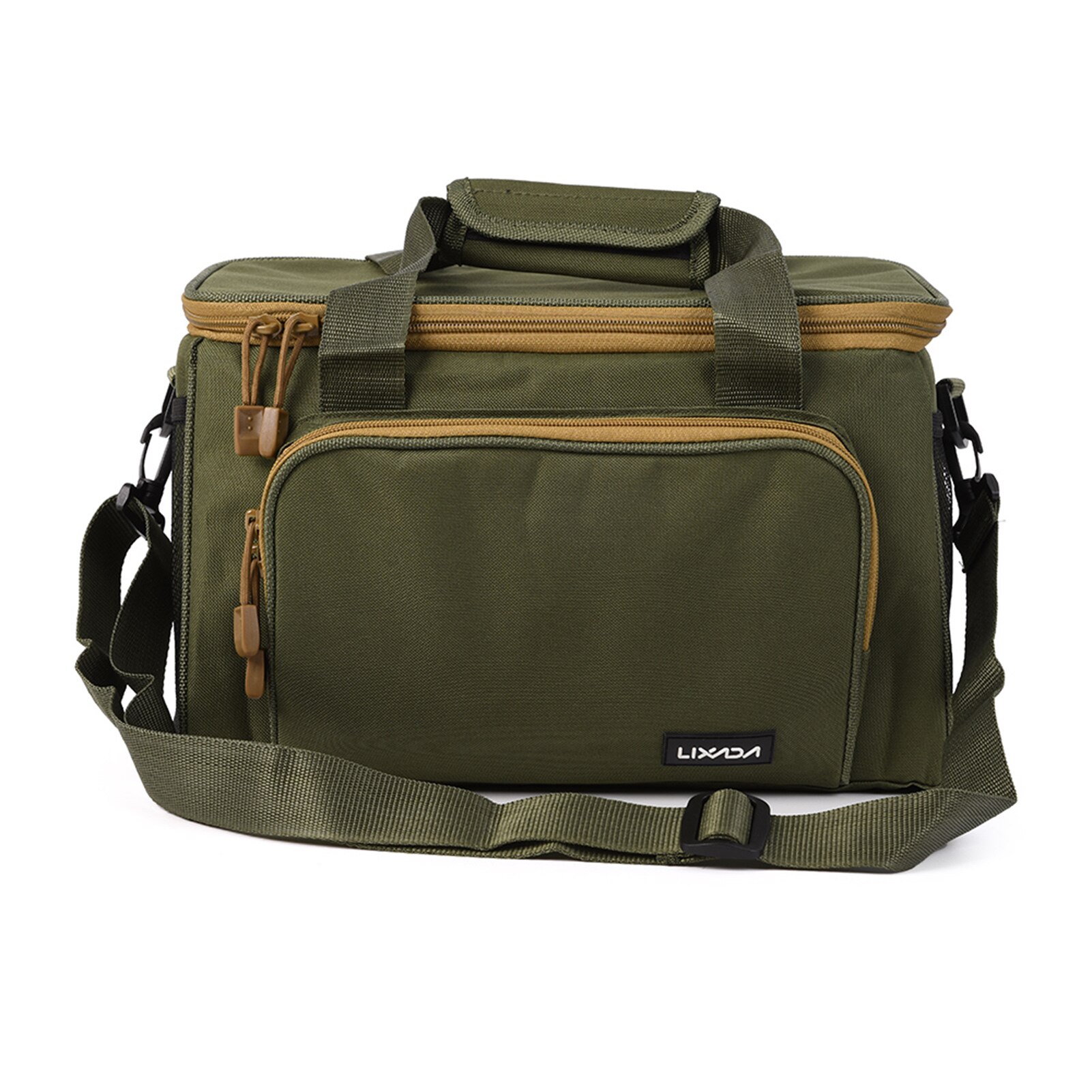 Lixada Fishing Bag Portable Multifunction Canvas Fishing Lure Reel Shoulder Waist Backpack Bag for Carp Pesca 37 * 25 * 25cm: army green