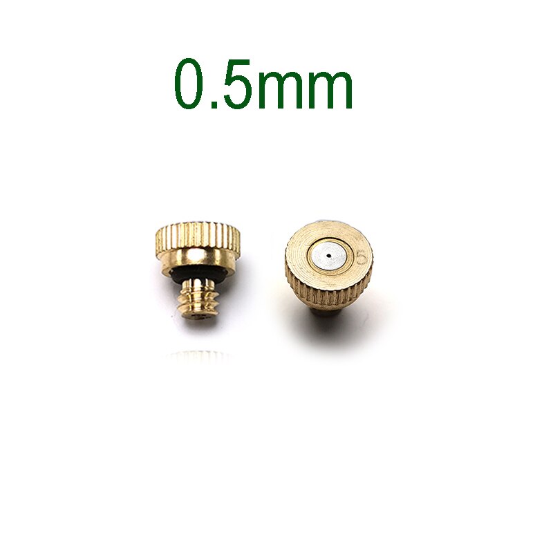 20 Stuks Schroefdraad Messing Verneveling Nozzle 0.1-0.8Mm Orifice Water Mister Onderdelen Fog Nozzle Voor Patio Vernevelaars outdoor Cooling: 0.5mm