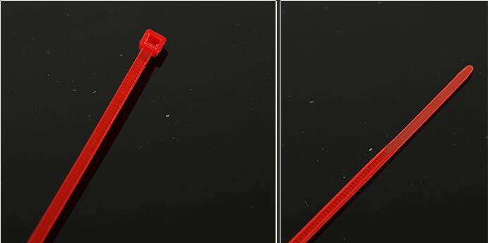 100 stk / farverig standard selvlåsende reb plast nylon kabelbindere wire lynlås selvlåsende plast wire lynlåse: Rød