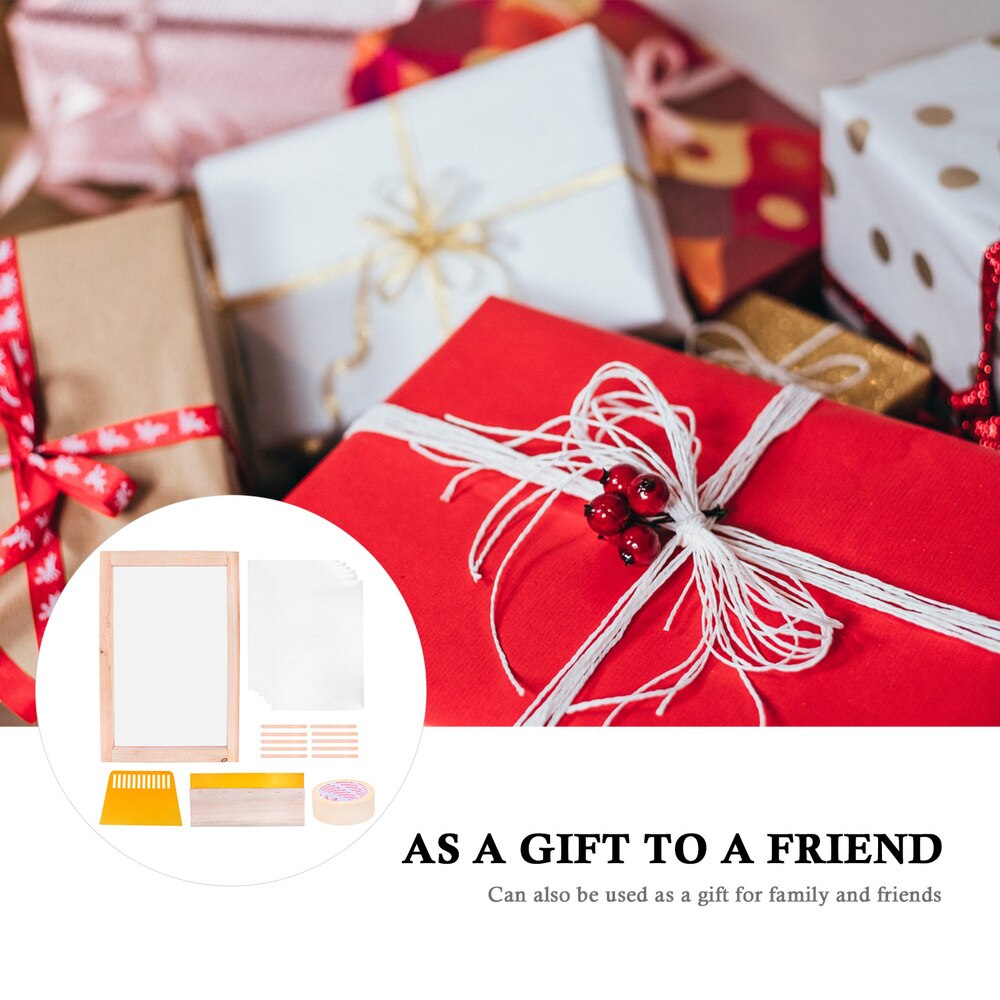 1 Set Screen Printing Starter Kit Screen Printing Frame Scraper Inkjet Film Tape