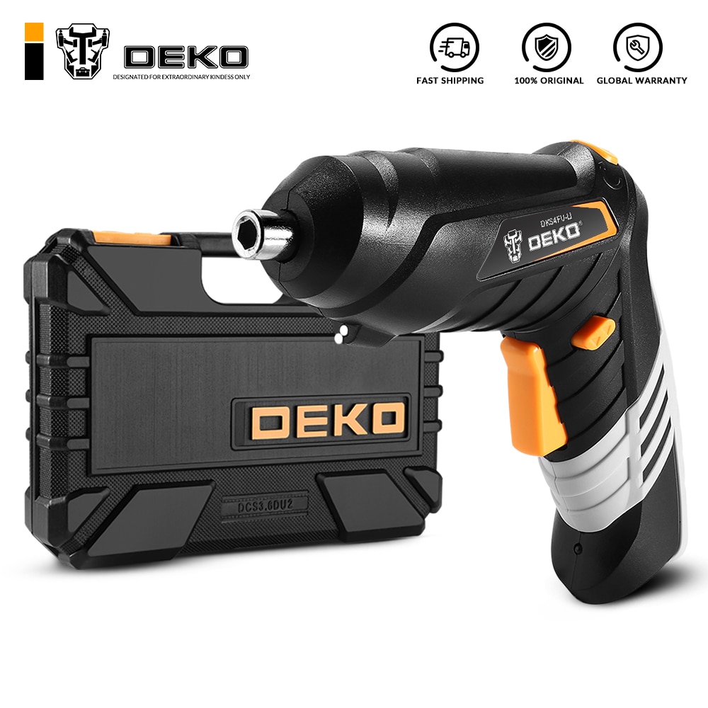 Deko-parafusadeira elétrica sem fio s1/s2/s3, bateria, mandril, carregamento, sem chave