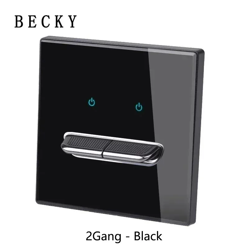 Glass Panel Wall Switch LED European 16a Socket Retro Toggle Light Switch EU UK Standard 2way Socket 1-4gang USB Home Decoration: black