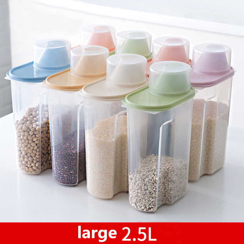 1.9L/2.5L Thuis Koelkast Keuken Opslag Flessen Kast Desktop Plastic Graan Opslag Container Transparant Voedsel Container: 2.5L