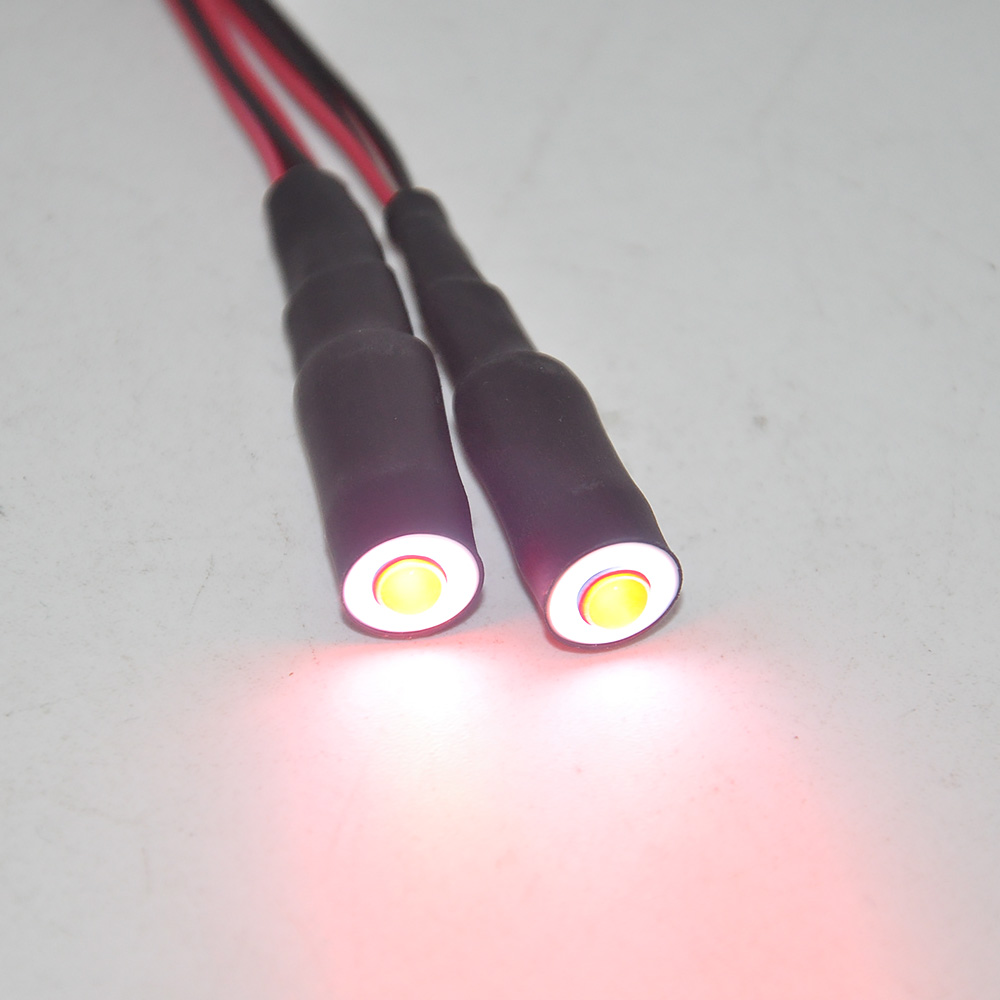 AXSPEED 10/13mm OD LED Light Angel & Demon Eyes LED 2 Leds Headlight Headlamps Bulb for 1/10 RC Model Car Truck Parts: Red