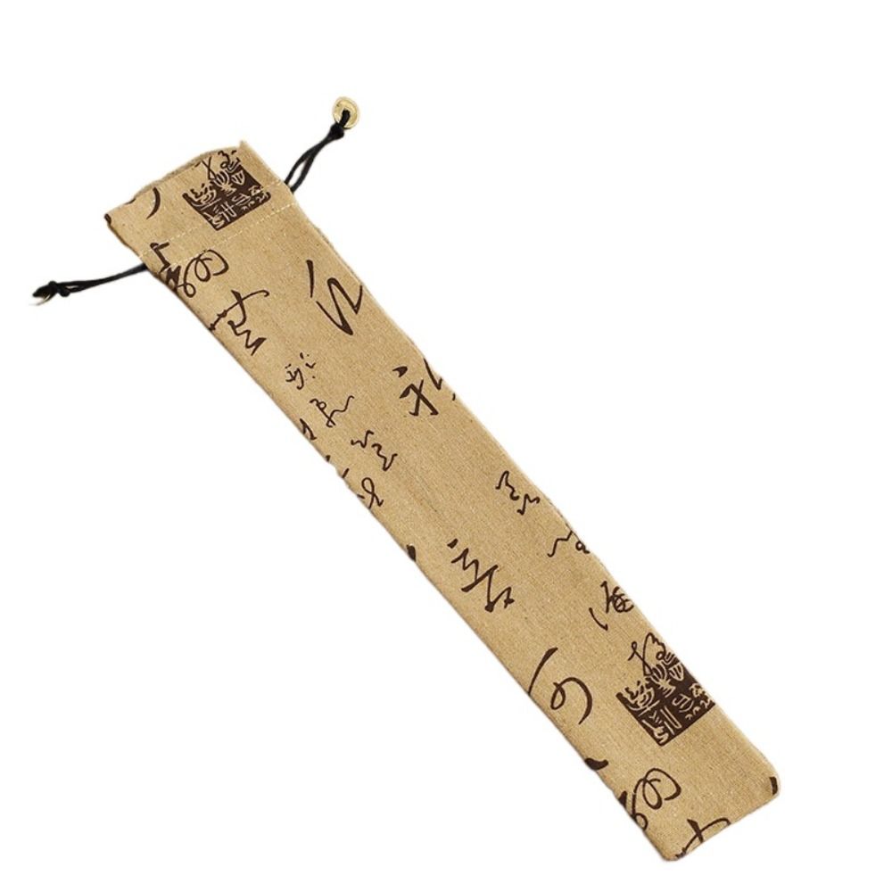 Retro Elegante Opvouwbare Handfantashouder Stofdichte Beschermhoes Hoes Bruiloftsfeest Festival Opvouwbare Ventilatortas: Donker Kaki / 18x7x24 cm