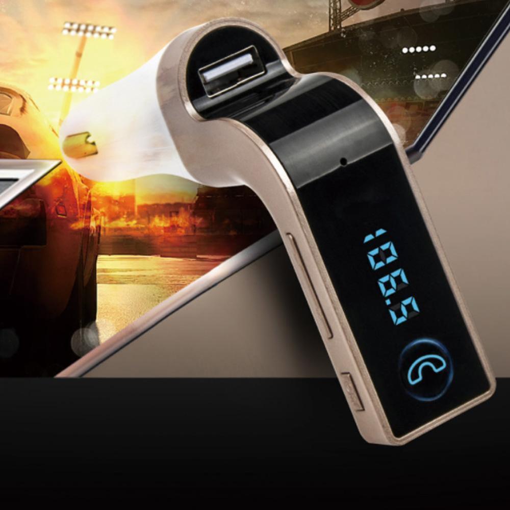 G7 voiture mémoire mains libres écran LCD 4-en-1 Bluetooth FM transmetteur AUX modulateur Kit voiture lecteur MP3 2.1A Point trou de fumée