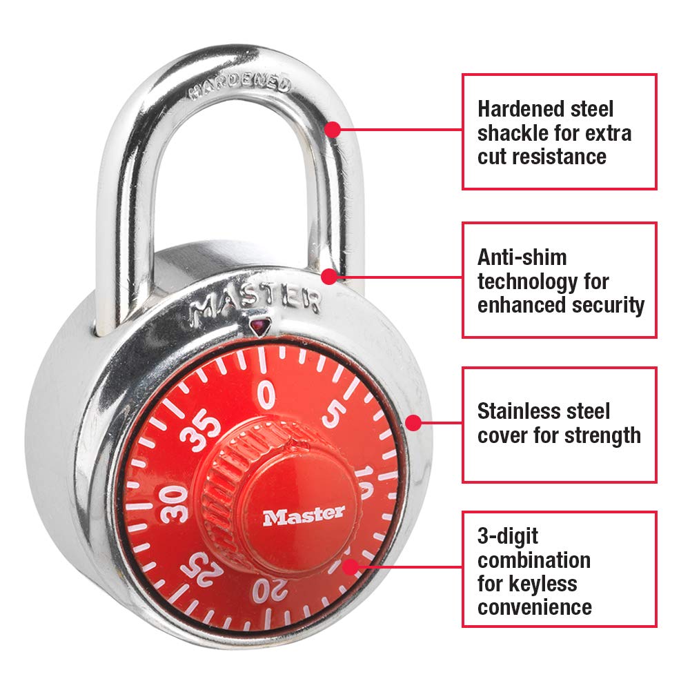 Master Lock – casier à combinaison 1530D, verrouillage par mot de passe Portable, cadenas à combinaison, verrouillage rotatif pour casiers de gymnastique et scolaires