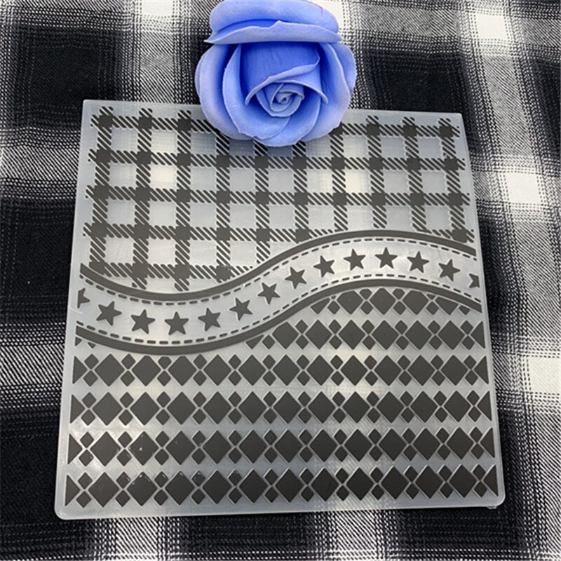 Geometrisch figuur vijfpuntige ster transparante plastic vouw reliëfplaat map diy werken achtergrond reliëfmal
