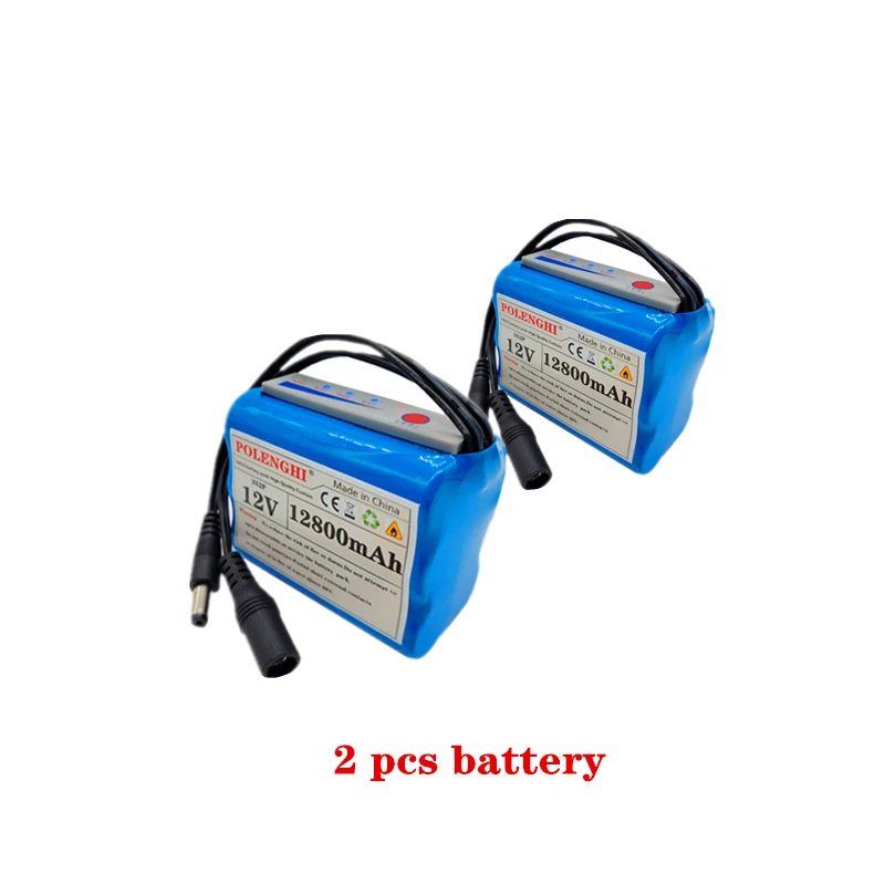 BMS 12.6V 12800mAh 3S2P 18650 Li-Ion Battery Pack with Power Indicator: Silver
