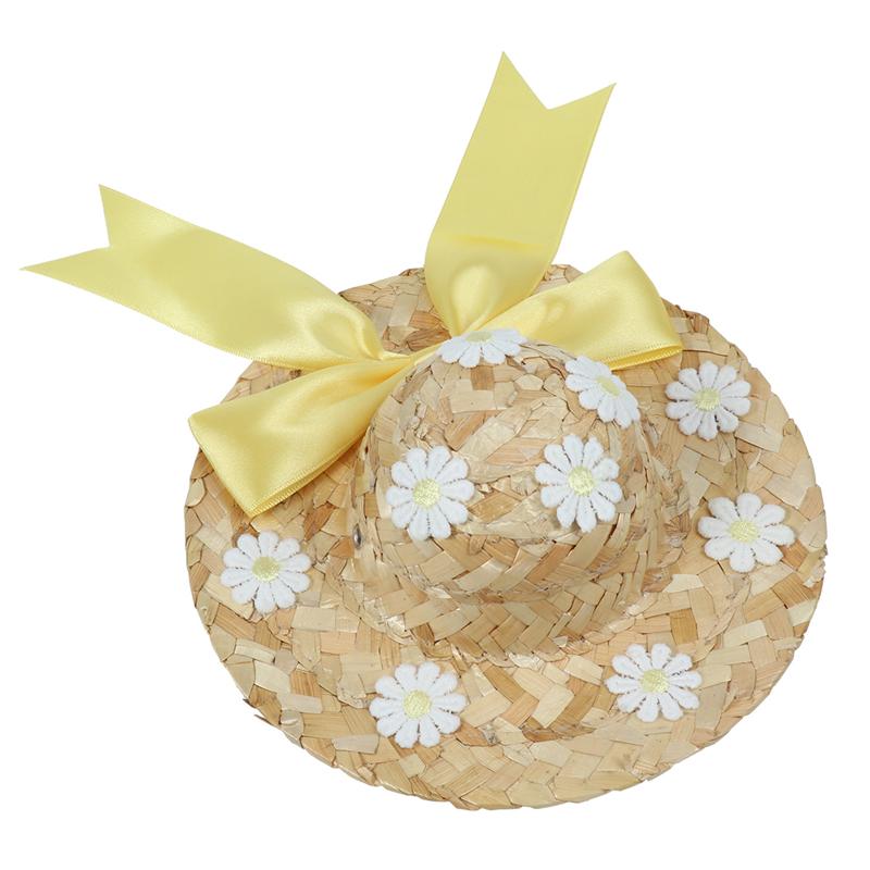 Pet Floral Straw Hats Dog Spring Summer Sunhat Cute Handcrafted Woven Straw Hats Cat Dog Caps Cosplay Custome
