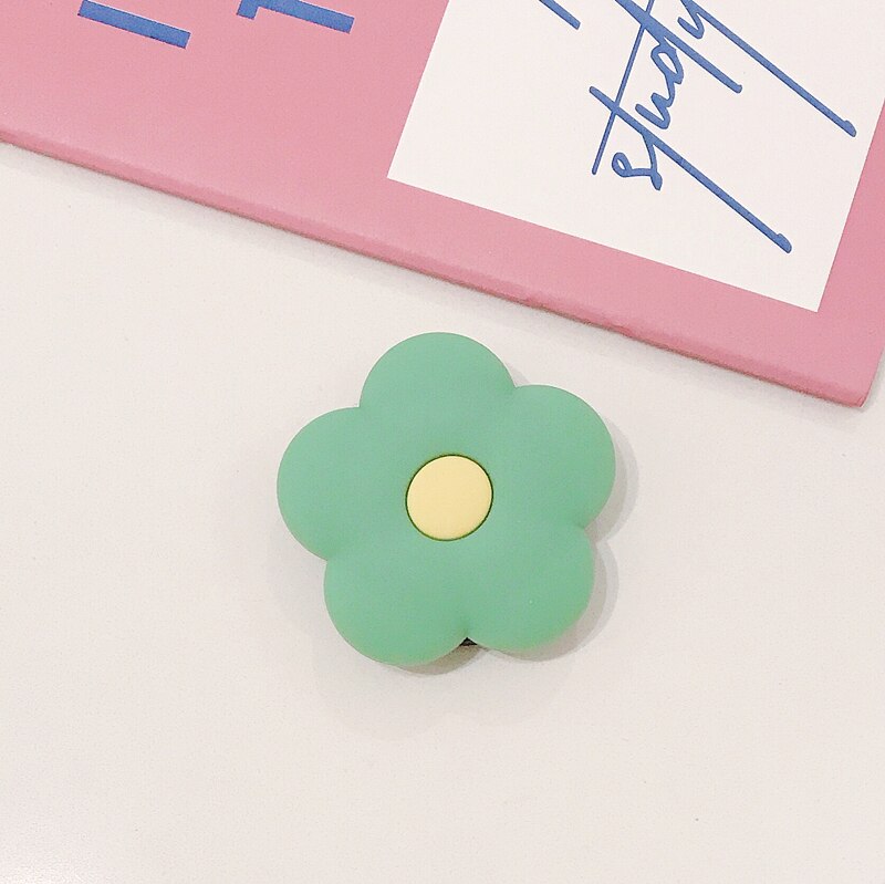 Cute Flower Folding stand Kawaii For Mobile phone Holder for iPhone X 8 7 6 Plus IPAD for Samsung For Huawei Phone Case Grip: Green