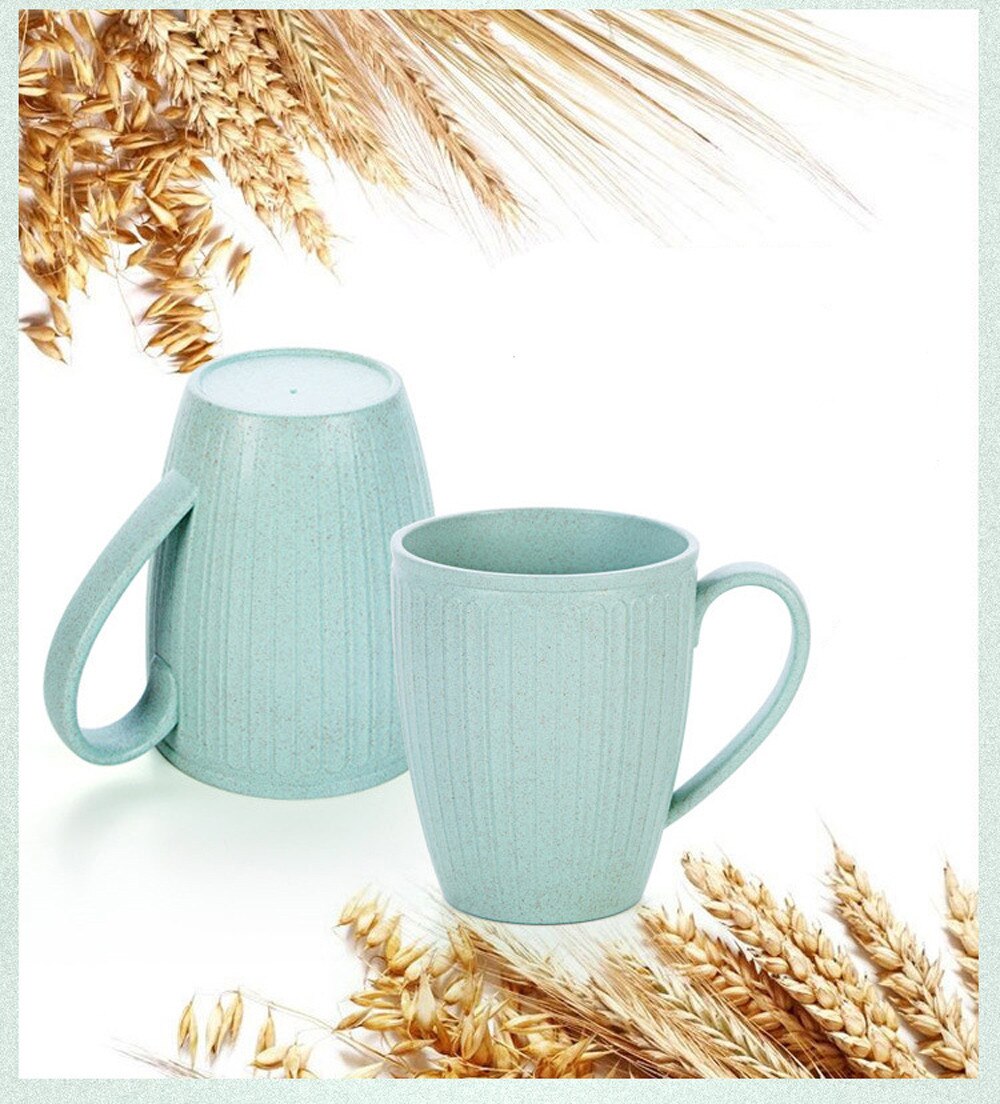Mug Wheat Straw Mate Cup Brush Teeth Cup Bathroom Tumblers Mouthwash Cup Drinking Water Cup Bathroom Accessories