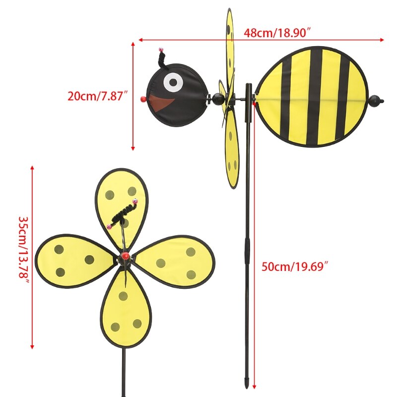 Grote Bee Windmolen Draaimolen Wind Spinner Home Yard Garden Decor Kids Kind Speelgoed 95AE