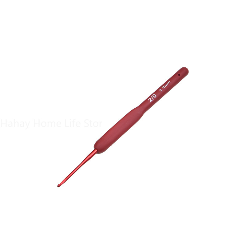 Ganchos para tejer suéter de ganchillo, manualidades hechas a mano, herramientas de costura de tulipán de aluminio, gancho de ganchillo rojo, mango esmerilado de silicona TPR