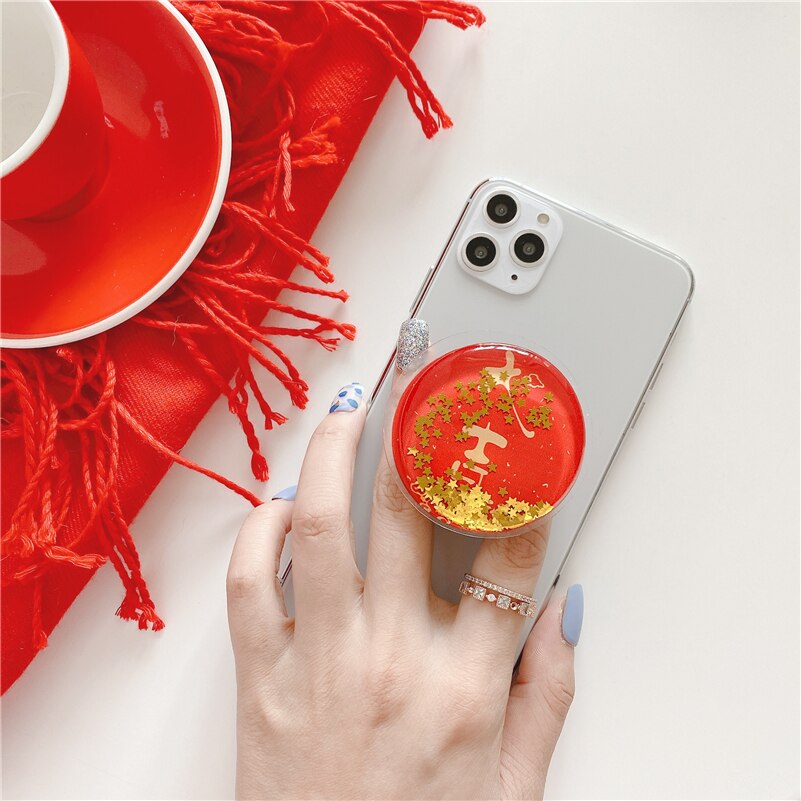 Nuovo anno di Supporto Del Telefono per il Telefono Mobile Universale Espansione Del Basamento di Barretta Holder Cute Cartoon Pieghevole Staffa per il iPhone Huawei: 4