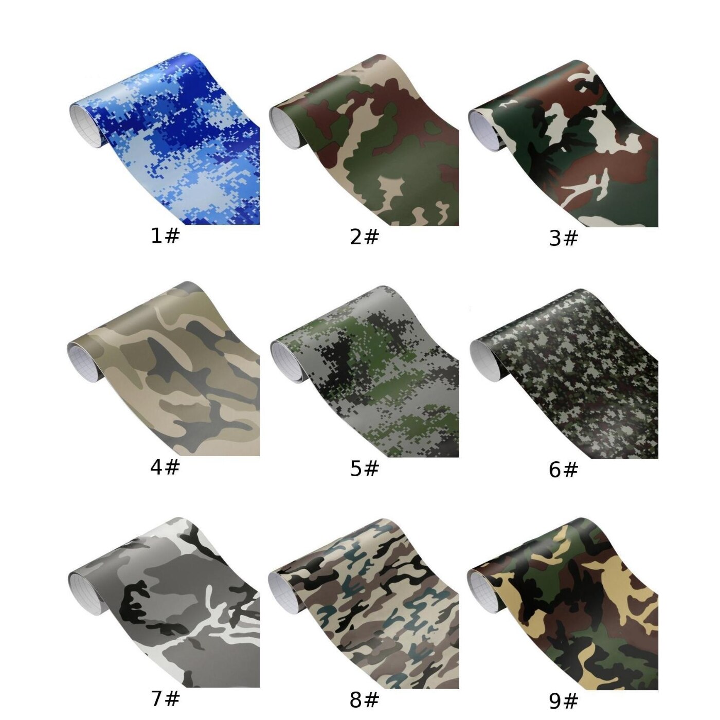 30X100Cm Auto Sticker Camouflage Vinyl Pvc Wrap Film Auto Sticker Decor Portable