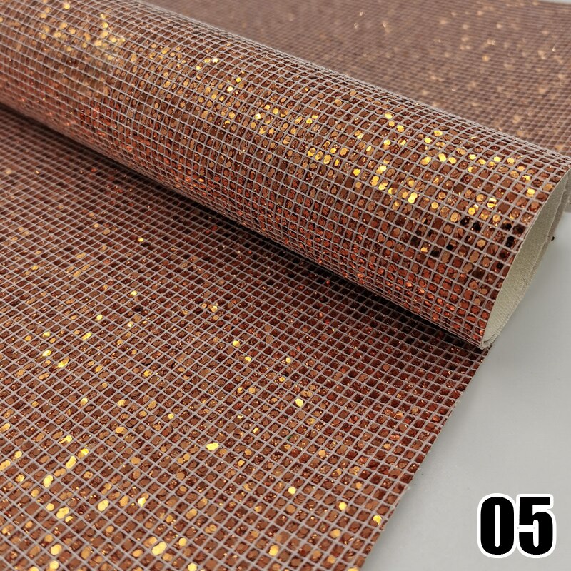 20*120cm PU Leather for Earring Sewing Clothing DIY Bow Decor Waterproof Handmade Material Roll Small Lattice Colorful Flashing: Chocolate