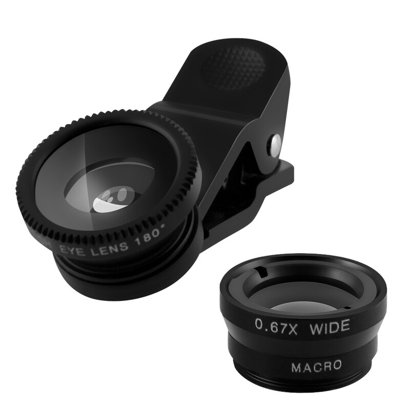Fisheye Lens 3 In 1 Mobile Phone Lenses Fish Eye +wide Angle +macro Camera Lens for Iphone 7 6s Plus 5s/5 Xiaomi Huawei Samsung