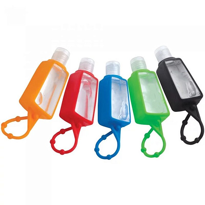 30ml Mini Hand Sanitizer Holder With Refillable Bottle Travel Portable Safe Gel Holder Hangable Liquid Soap Dispenser Containers
