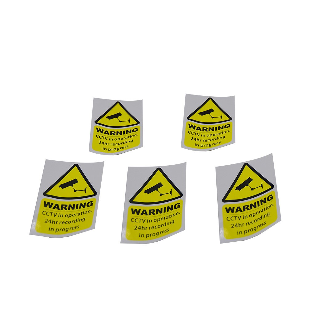 5PCS/Set CCTV In Operation Video Surveillance Security Alarm Decal Window Warning Sticker Mark Signs Car Styling: Default Title