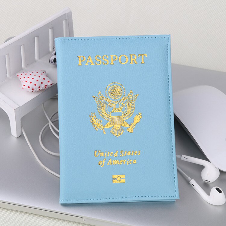 Foreverfriends Verenigde Staten Paspoorthouder Cover Pu Lear Id-kaart Travel S Paspoort Covers Paspoort Voor Amerika: Black