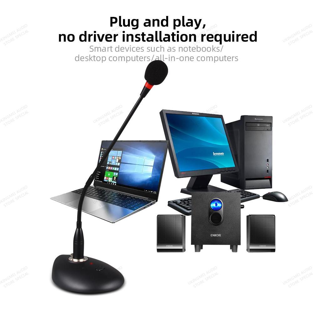 Wired PA Paging Microphone System Desktop Standing Conference Microphone Adjustable Gooseneck Condenser Microphone