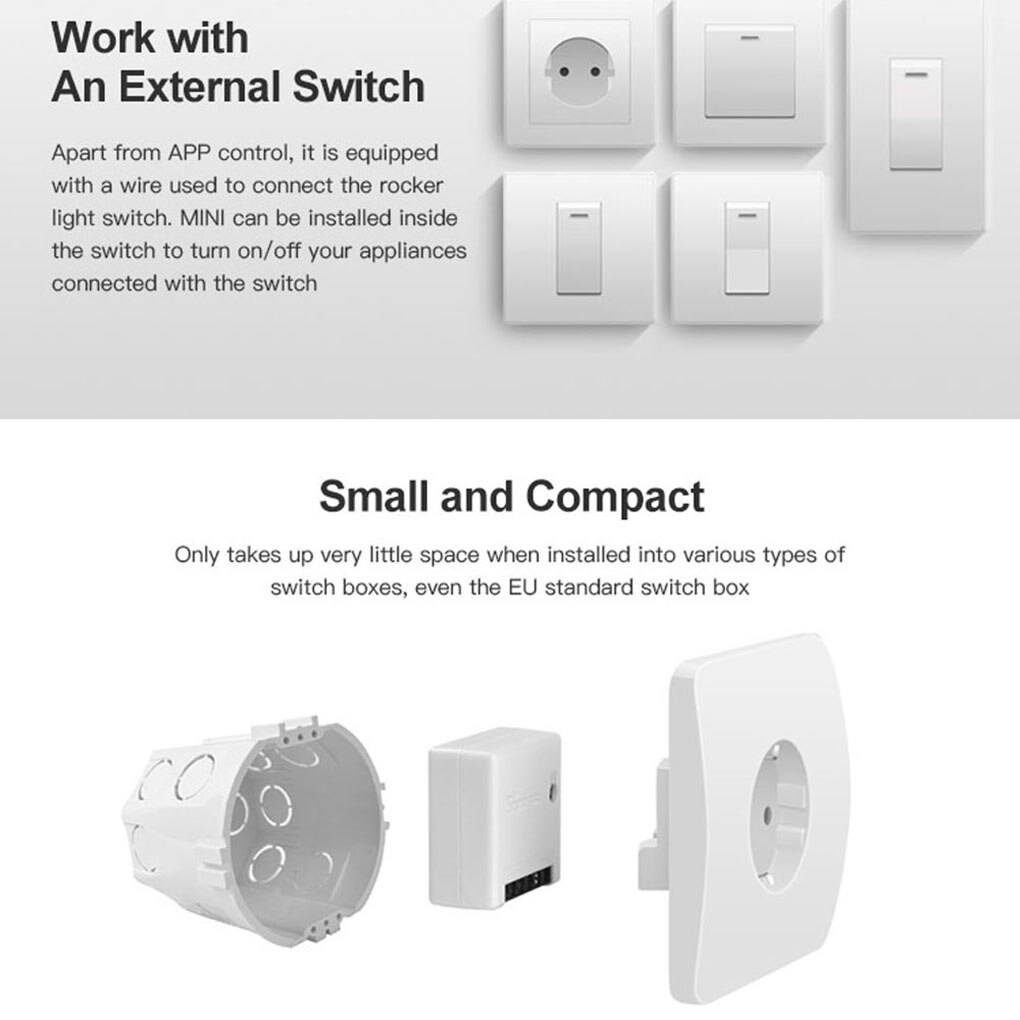 Sonoff Home Appliance Light Lamp Wifi Switch Mini DIY Smart Small Size Remote Control Automation Modules