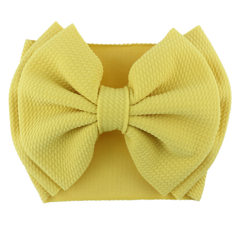 Grand bandeau élastique Double couche avec nœud pour cheveux, pour filles, mignon, pour bébé, accessoires de cheveux, Turban, Double couche,: Bright Yellow