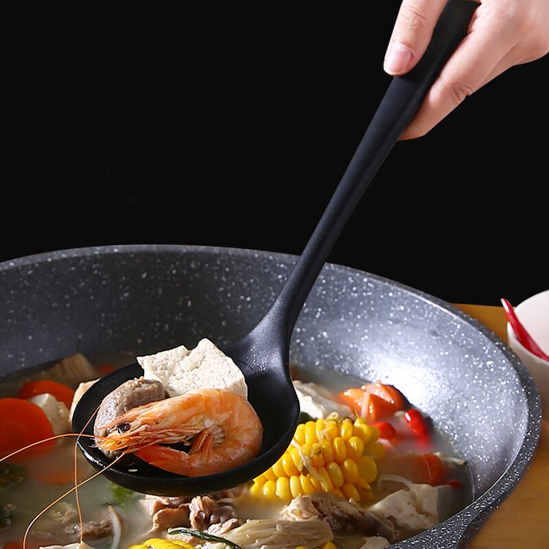 5PCS Silicone Utensil Sets Non Stick Kitchenware Heat Resistant Cookware Ladle Pasta Spoon Spatula Skimming Spoon Cooking Tool