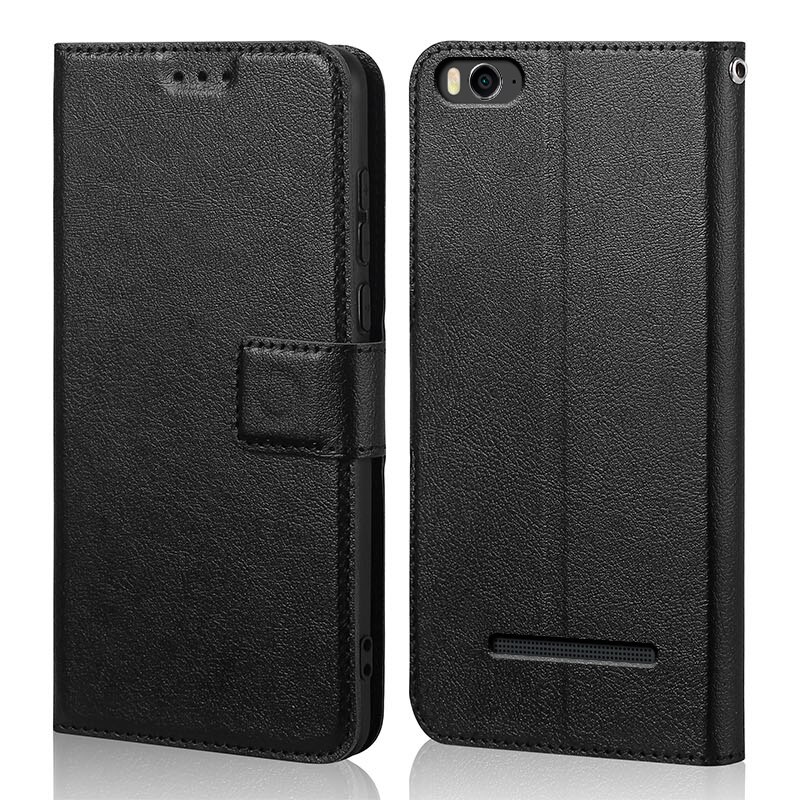 Coque For Xiaomi Mi4c Case Cover Capa for Xiaomi Mi4i flip Case Cover Fundas For Xiaomi Mi 4i Mi 4c Case Silicone leather phone: For Xiaomi Mi 4c / Black