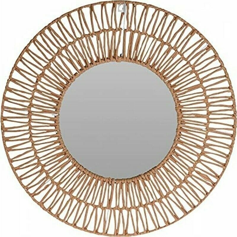 Esoejo-decoración redonda Caren Rafia Natural, 50CM, Para Entrada, Casa, Dormitorio