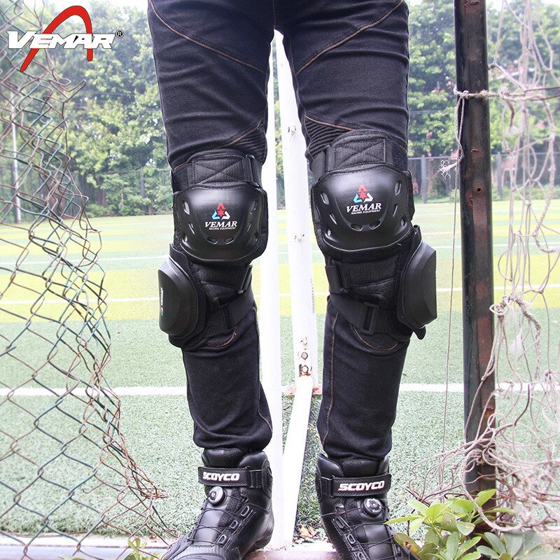 VEMAR Motorcycle Knee Pad CE Motocross Knee Guards Motorcycle Protection Knee Motor-Racing Guards Safety Gears Race Brace Black