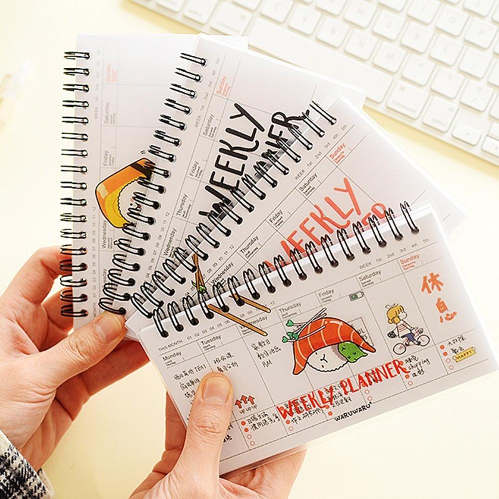 Cute Daily Planner Weekly Day Plan Time Organizer Stuff Notebook Spiral Agenda Candy Monthly Weekly Daily Planner List Memo