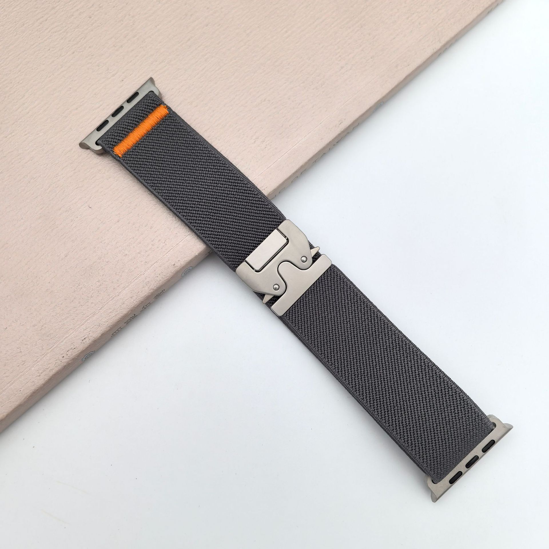 Nylon Strap for Apple Watch Ultra 2 Band 49mm 10 9 8 7 45mm 41mm 44mm 46mm 42mm Braided Elastic Bracelet for IWatch Series 6 SE: S / Red Black